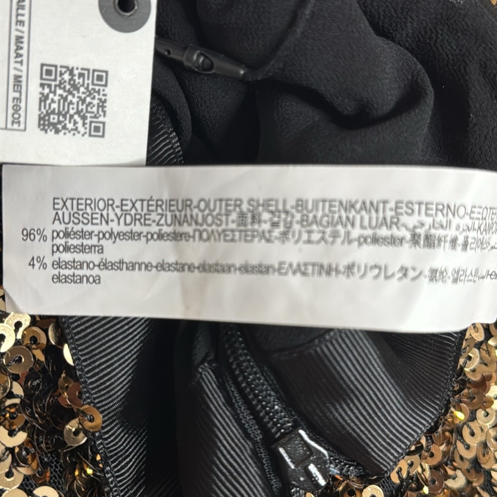 ZARA GOLD SEQUIN MINI SKIRT SPARKLY PARTY GLAM CLUB WEAR SIZE XS **NWT** - Picture 10 of 12